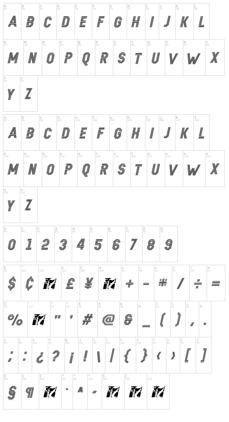 Remponk font map